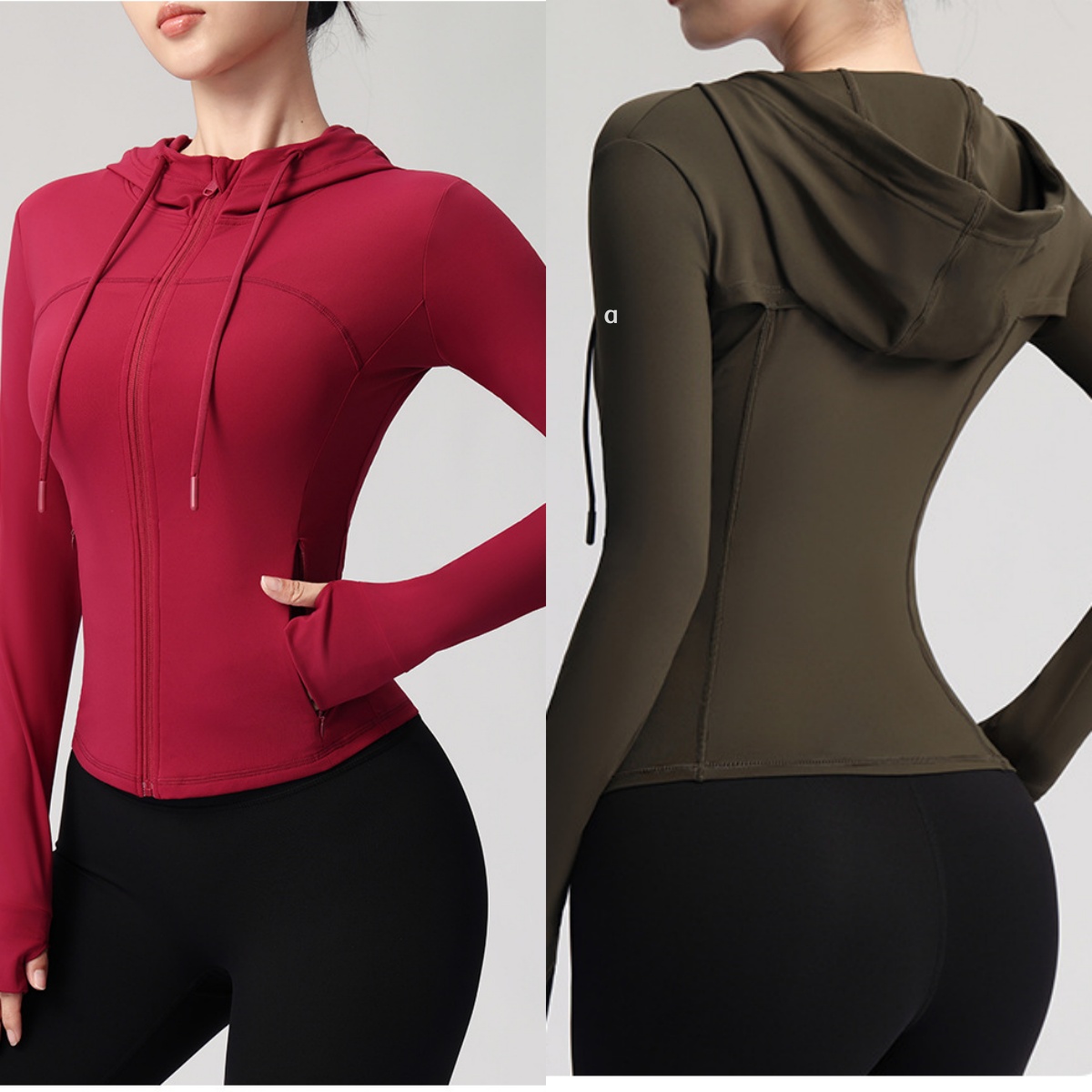 2952AO Veste de Yoga à capuche pour femmes avec col montant haut de Fitness pour femmes manteau de sport de course à la mode pour dames veste pou
