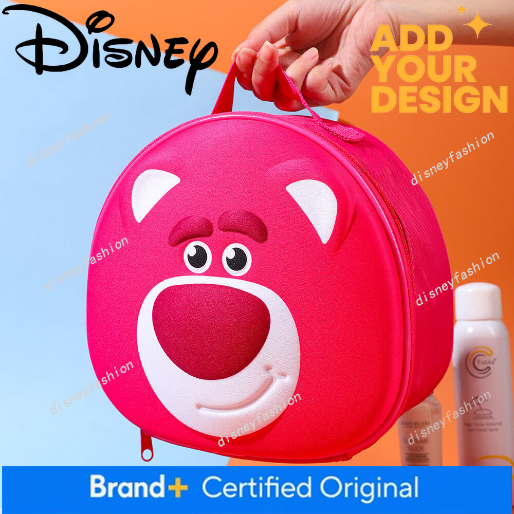 Cartoon Strawberry Bear Makeup Bag for Women, Travel Portable Storage Multifunctional Toiletry Bag, Large Capacity Cute Handbag a9