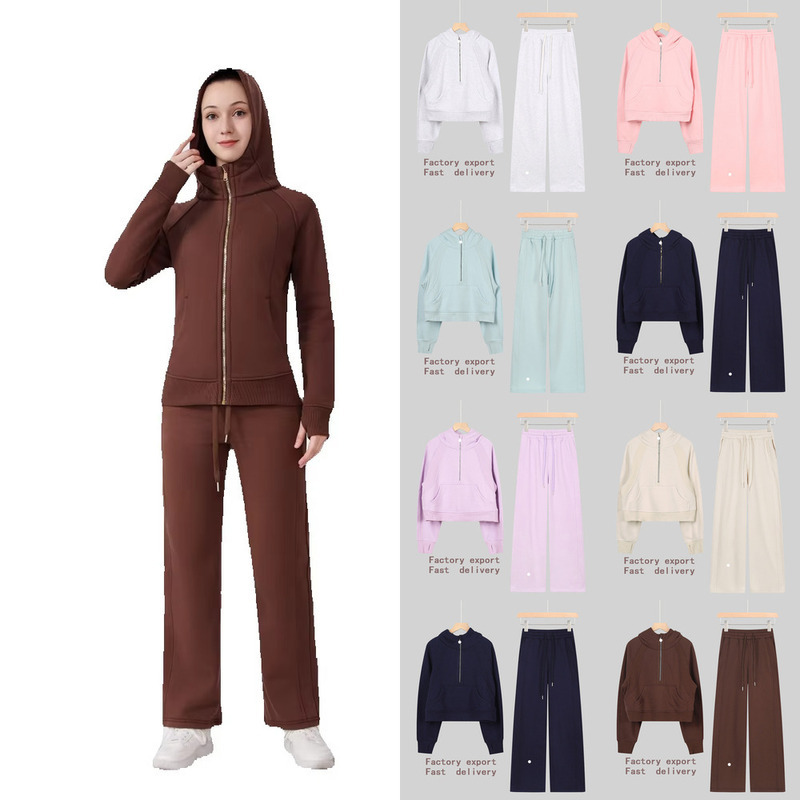 Yoga set Gym Hoodie Yoga jacket Sweatpants women Top designer Stand collar All zipper Sportswear Design Womens Fashion Hat Fitted Gym Yoga Set 648