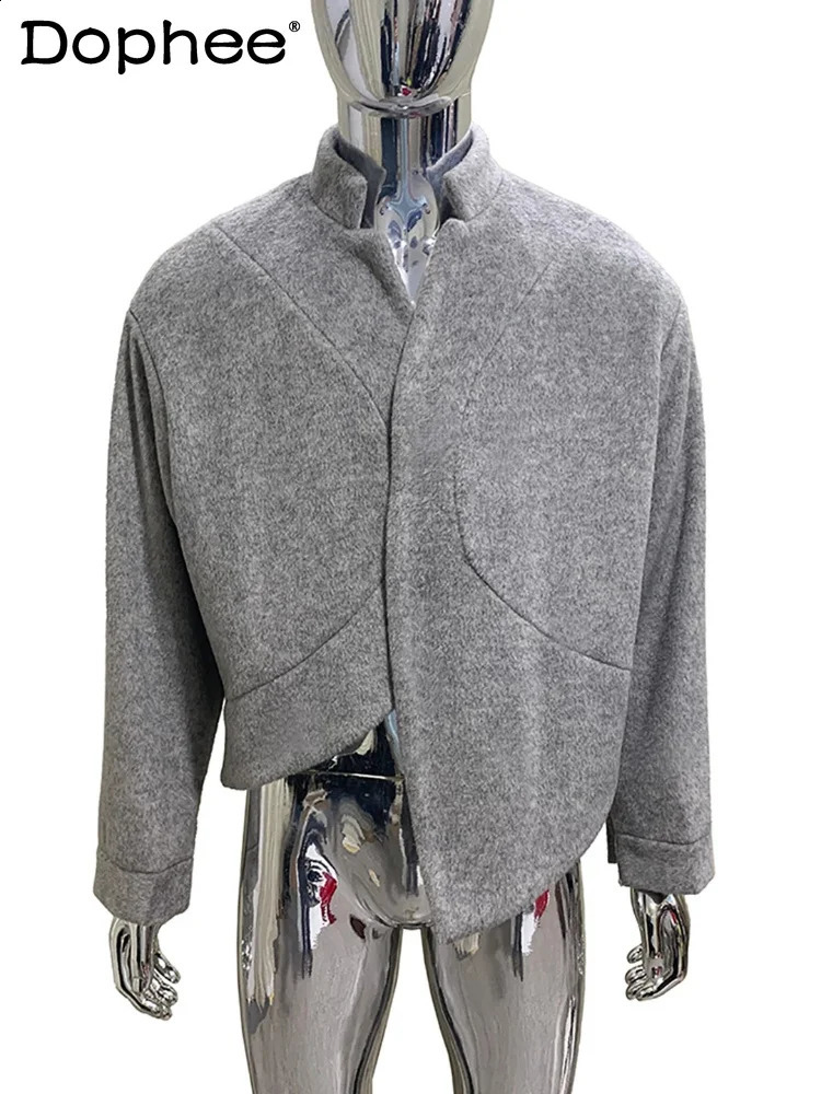 Mens 2026 Autumn Highend Handsome Jackets Fashion Irregular Longsleeve Tops Stylish Light y Loose Comfort Coats 260918