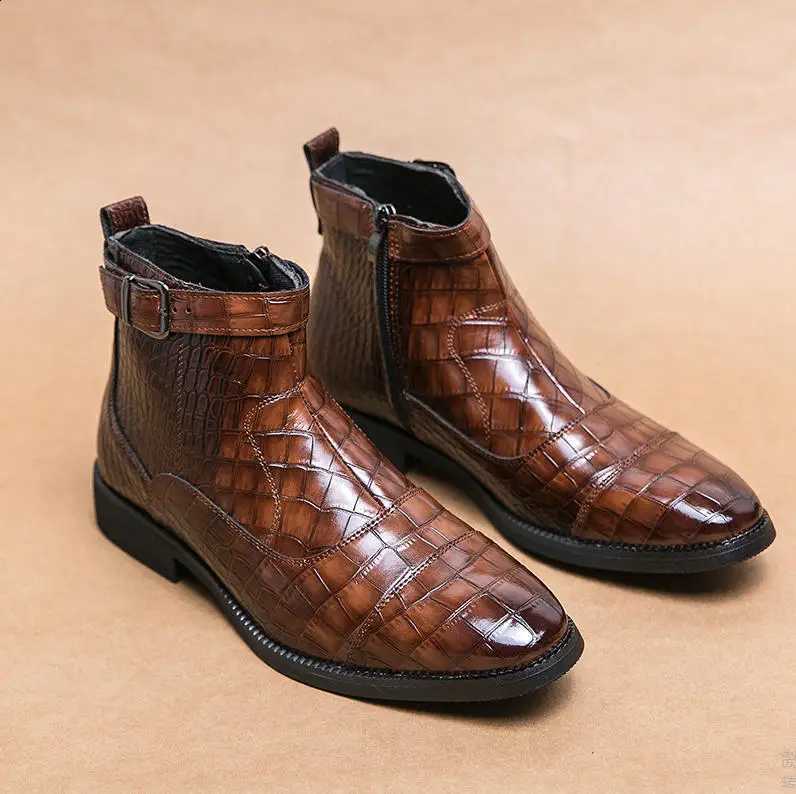 Genuine Boots Leather Men Boots for Men Shoes Shoes High Quality Dress Booty Man Casual Sneakers Men's Shoe Ankle D260916