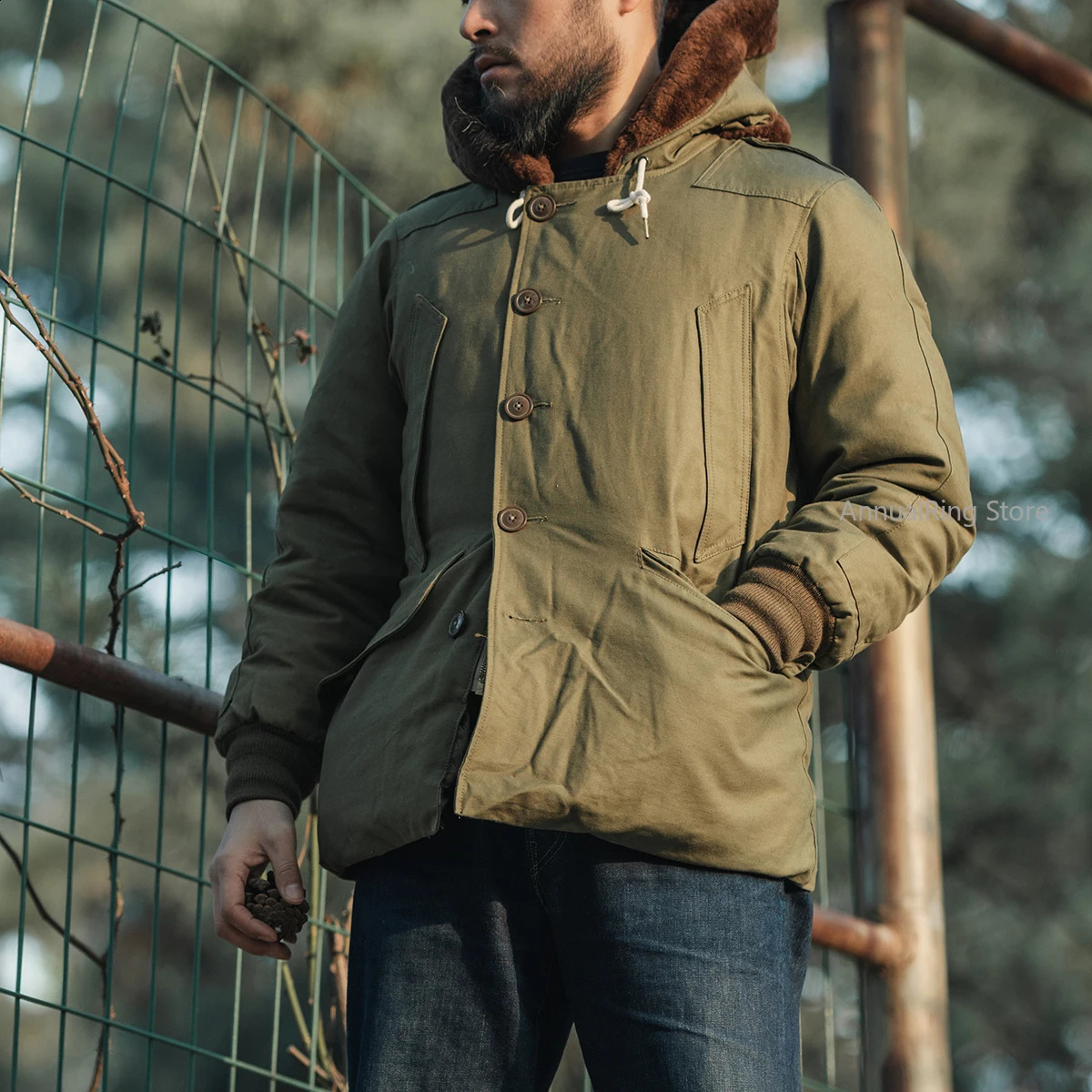 BRONSON B9 Down Jacket Flight Mens Medium and Long Thick Winter Clothing 260918