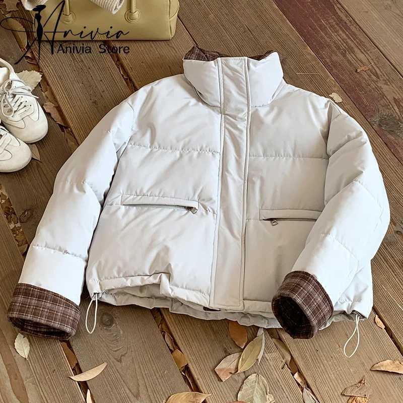 Women's Black White Red Brown Puffer Jacket Y2K American High Street Retro 90S Top Winter Warm Cotton Coat Parka Outerwear 2026 H260917