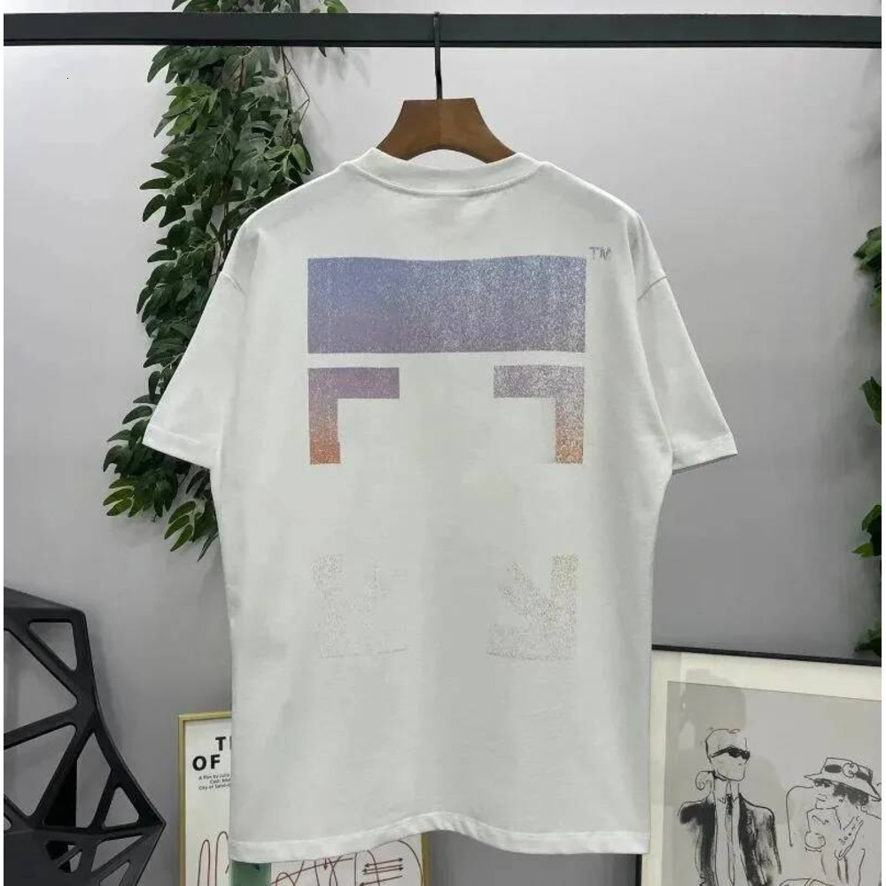 Off White T Shirt Mens Designer 2026 New Fashion Luxurys Clothing Round Neck Men Women Loose Tees Top Man Classic Casual Street Arrow Graffiti Tees
