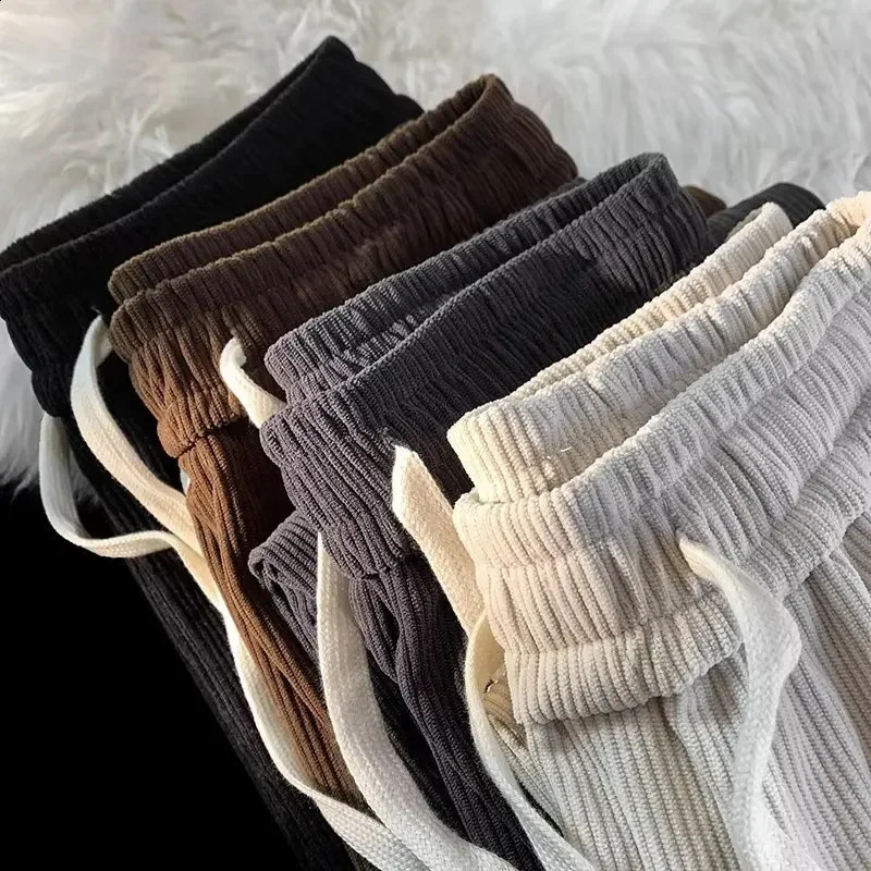 Vintage Brown Corduroy Casual Pants Loose-Fit Straight-Leg Sweatpants American Style Trendy For Men Spring Autumn Arri 260917