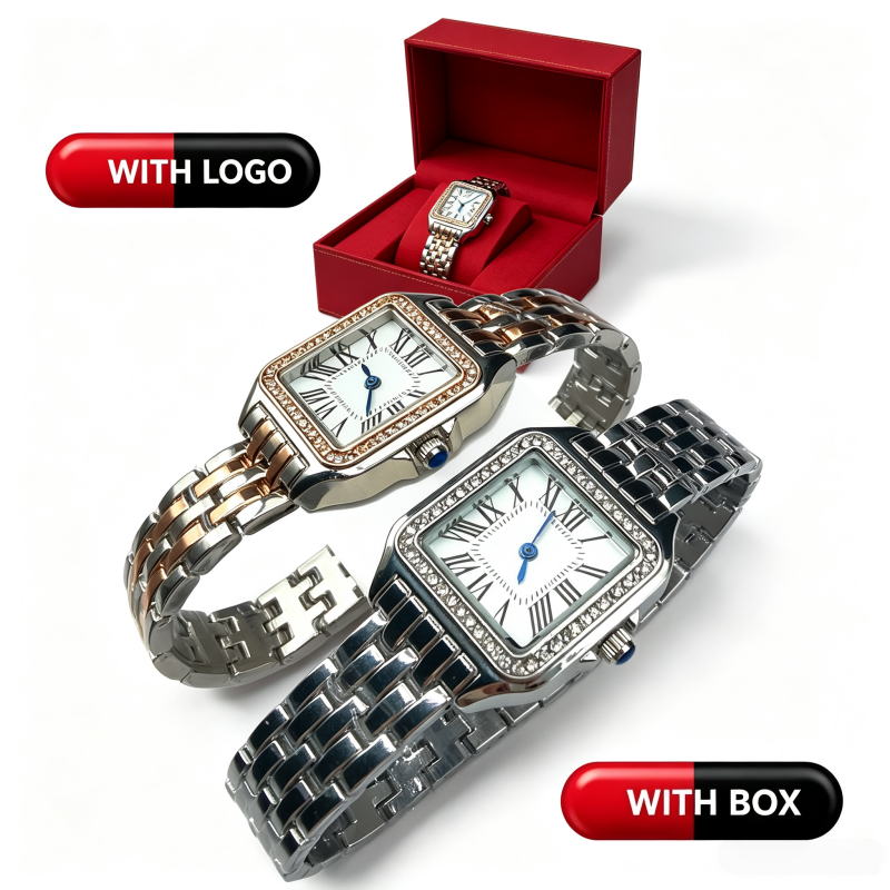 Luxury Watch Mens Designer Watch Watch Women Designer Moissanite Watch Two Tone Gold Steel Square Roman Dial Diamond Bezel Gift Box Elegant Watches