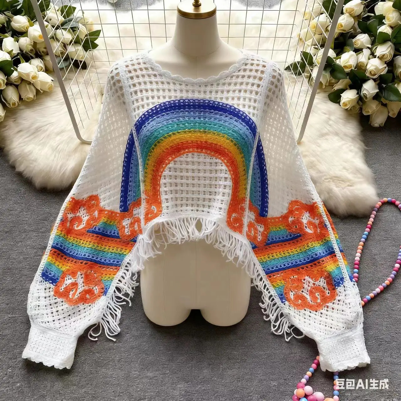 Boho Autumn Knitted Sweater Women O-neck Long Sleeve Hollow Out Tassel Female Tops Ladies Casual Streetwear Sweaters Dropship 260918