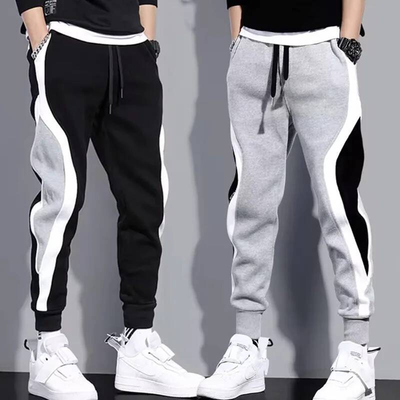 Spring Autumn Men's Sports Breathable Patchwork Loose Fitting Running Training Casual Pants Fashion Outfit 26L0918