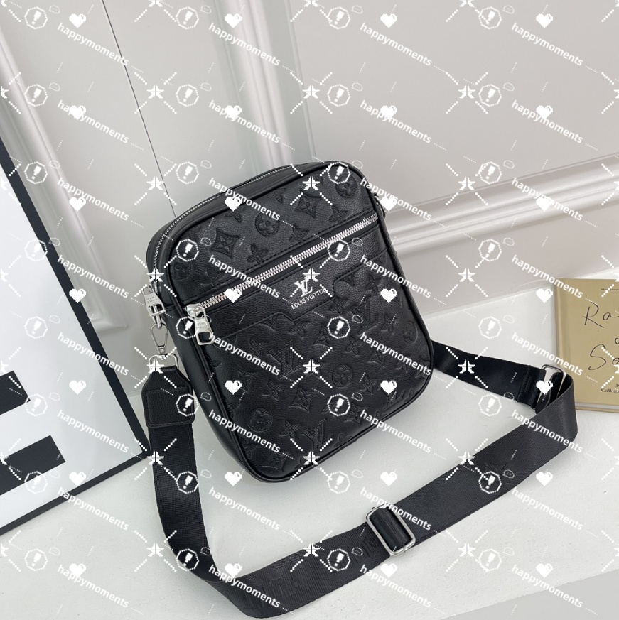 Luxury Designer Embossed Crossbody Bag Shoulder Bag Messenger Bag Multi Pocket Zipper Casual Travel Fashion Small Chest Bag Black