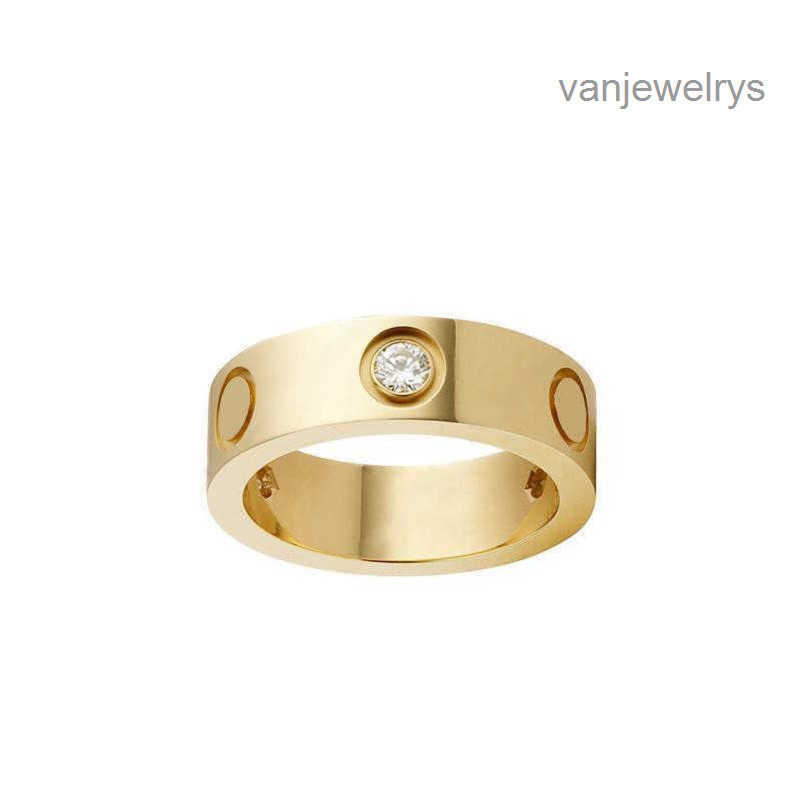 Love Rings Womens Designer Couple Jewelry Band Titanium Steel With Diamond Fashion Classic Silver Rose Gold Ring Size 4/5/6mm Red Box YXLO