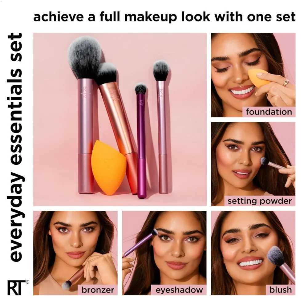 Piece Techniques 6 2026 Real Everyday Essentials Makeup Brush Set Sponges Blush Bronzer Contour Eyeshadow Powder Travel Gift Set N260821