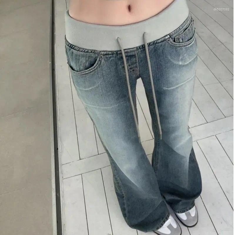 Summer 2026 Chic Casual Style High Waist Patchwork Thin Fabric Micro Flare Denim Jeans Ladies Quality Cotton Stretchable
