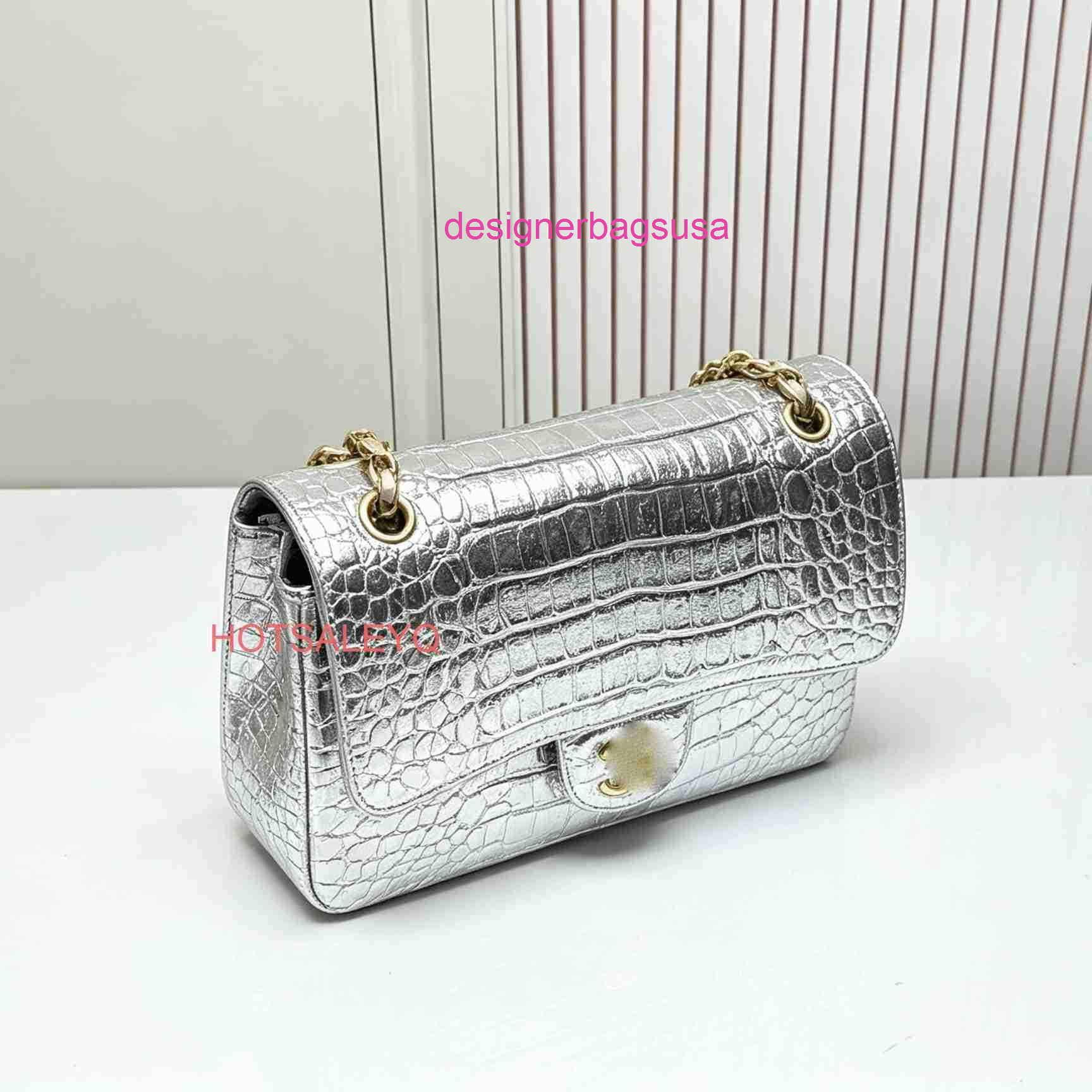 Designer Bag CF Classic Flap Luxury Style A01112 Womens Bag Top Layer Crocodile Leather Luxury Bag Handmade Bag With Solid Steel Gold Hardware Yqtgo