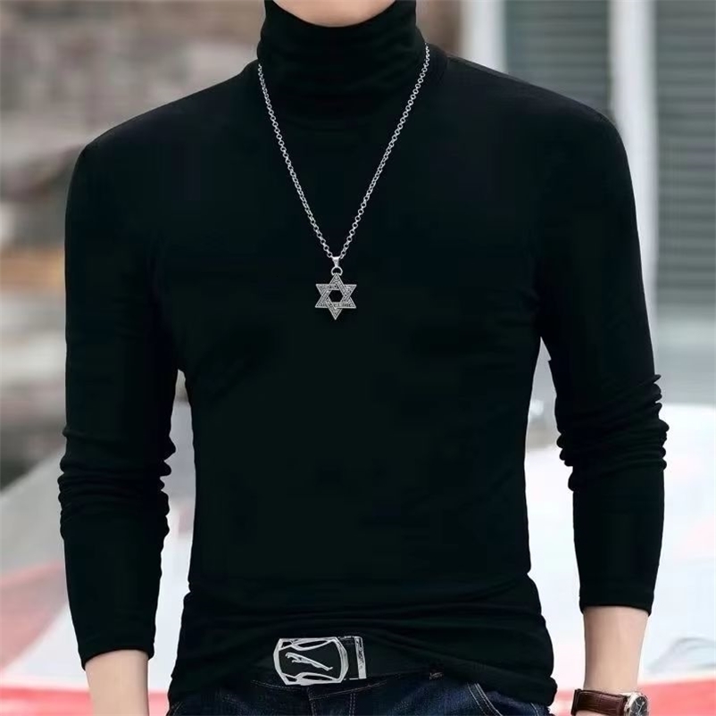 Autumn Winter Mens Turtleneck Sweaters Casual Thermal Long Sleeve Slim Fit Pullovers Stretch Basic Tops Sweatshirt Jumper TShirt 260917CJ