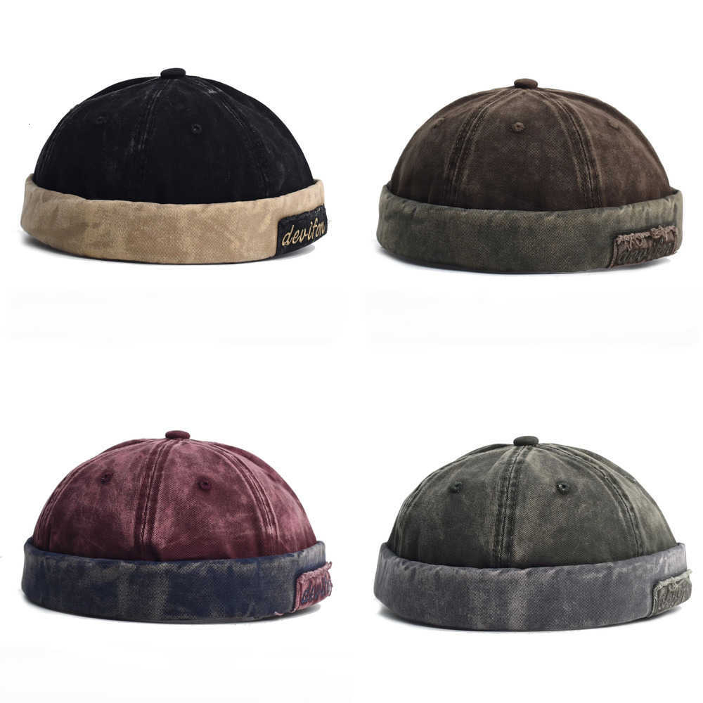 Docker Beanie Brimless Cap Washed Hat Without Visor Solid Color Retro Vintage Street Style Spring Autumn Outdoor Gorras J260917