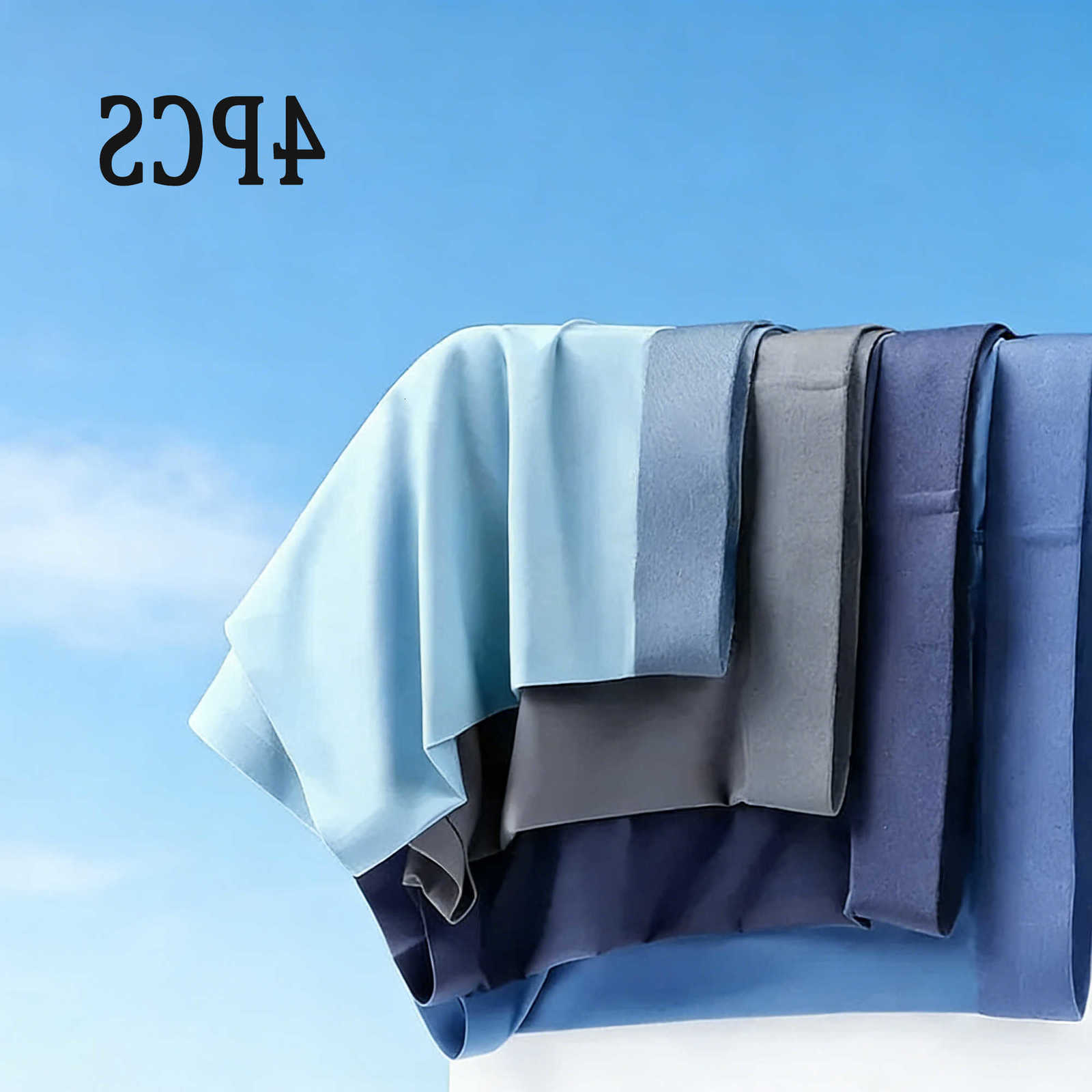 Underwear Men Underpants Ice 4Pcs Silk Man Boxers Graphene Men Underpants Breathable Comfortable Cool Men's Panties Ultrathin BoxerShorts D2609