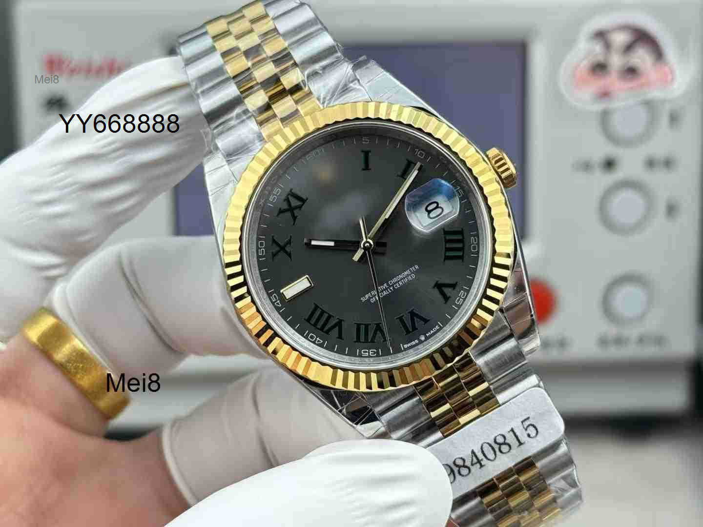 Mens watches high quality BJ Factory Rle Automatic Mechanical watch 41MM 18k gold-plated 904L steel material 3235 blue hairspring movement sapphire