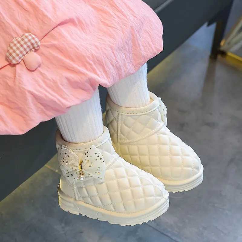 Waterproof EVA Bow Snow Boots for Toddler Girls Winter Cotton Lined Outdoor Shoes with Anti Slip Sole X260917