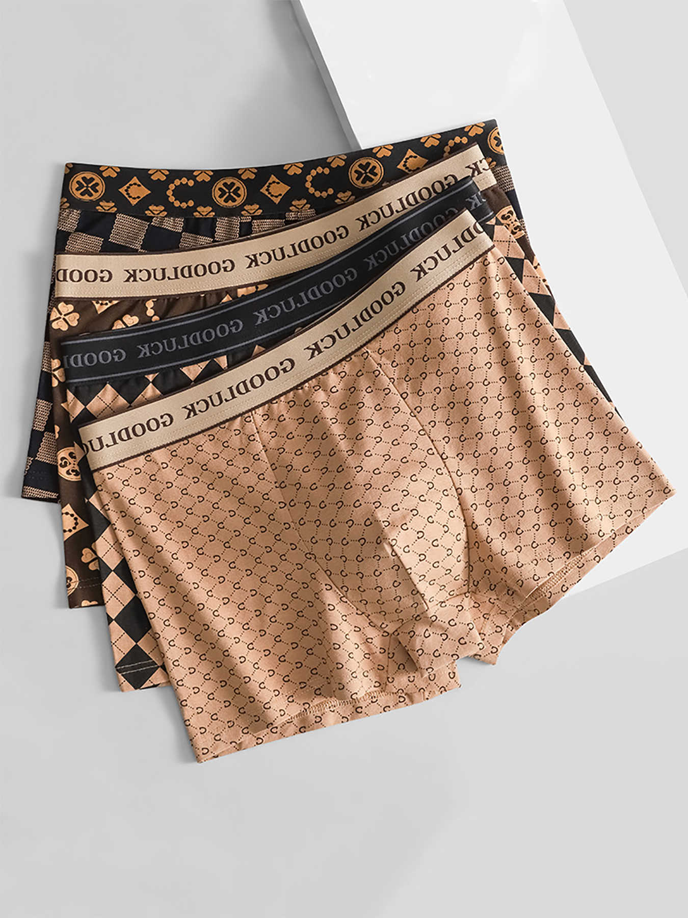 4 Pieces Trendy Men's Underpants Underwear Sports Shorts Men's Boxers Men's Underwear Boxers Summer Thin Breathable D260918