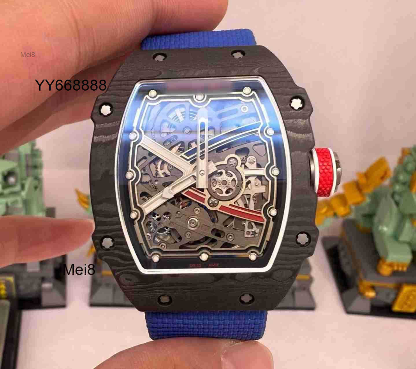 Mens watches high quality designer watch Luxury Automatic Mechanical watch Rmm6702 Tourbillon Movement 38X47X78mm sapphire crystal mirror ceramic ca