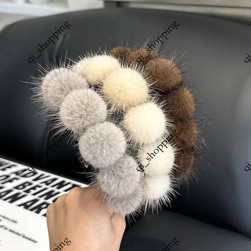 100 Mink Fur Headband Womens Winter Fashion Elegant Hair Accessory Furry Gift 251224