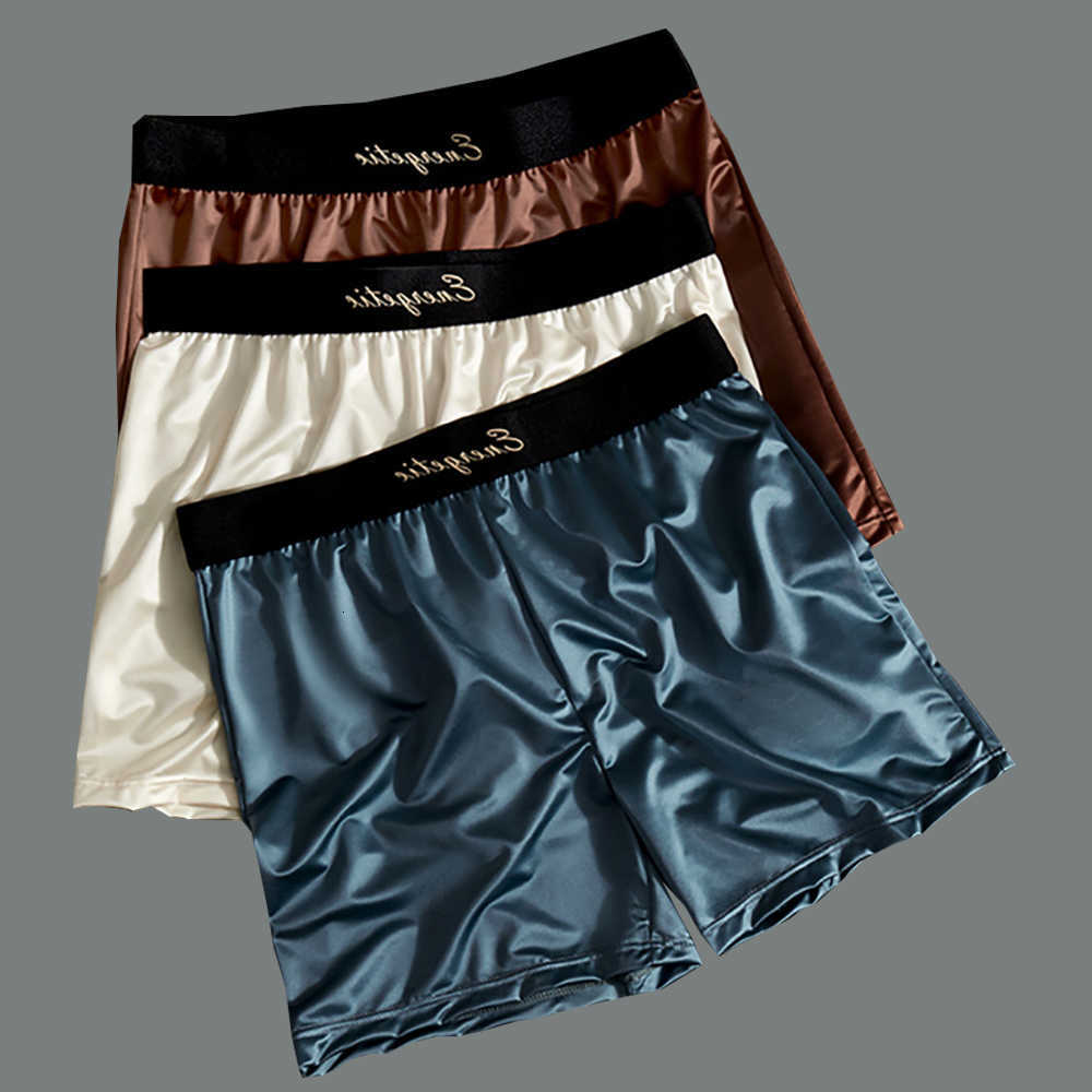 Ice Underpants Silk 3PCS/Pack Satin-like Boxers Sport Loose Seamless Shorts Men's Panties Breathable Antibacterial Underwear for Man D260918