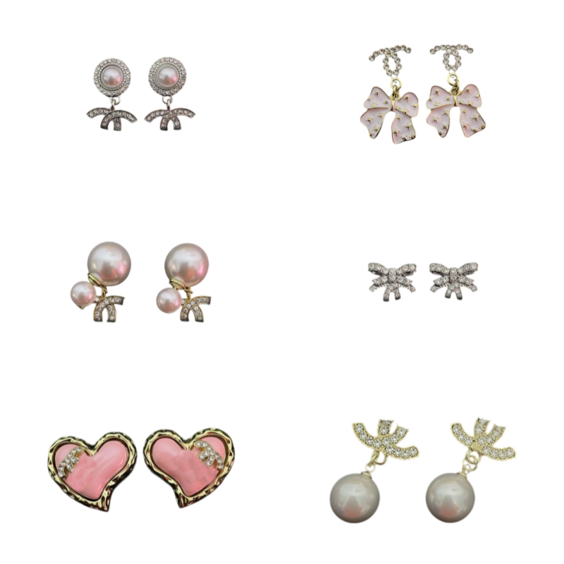 Designer Earrings For Woman Cc Jewelry Designer Pearl Design Diamond Earring High Quality Studs Exquisite Versatile Style Very Nice Boucle Doreille