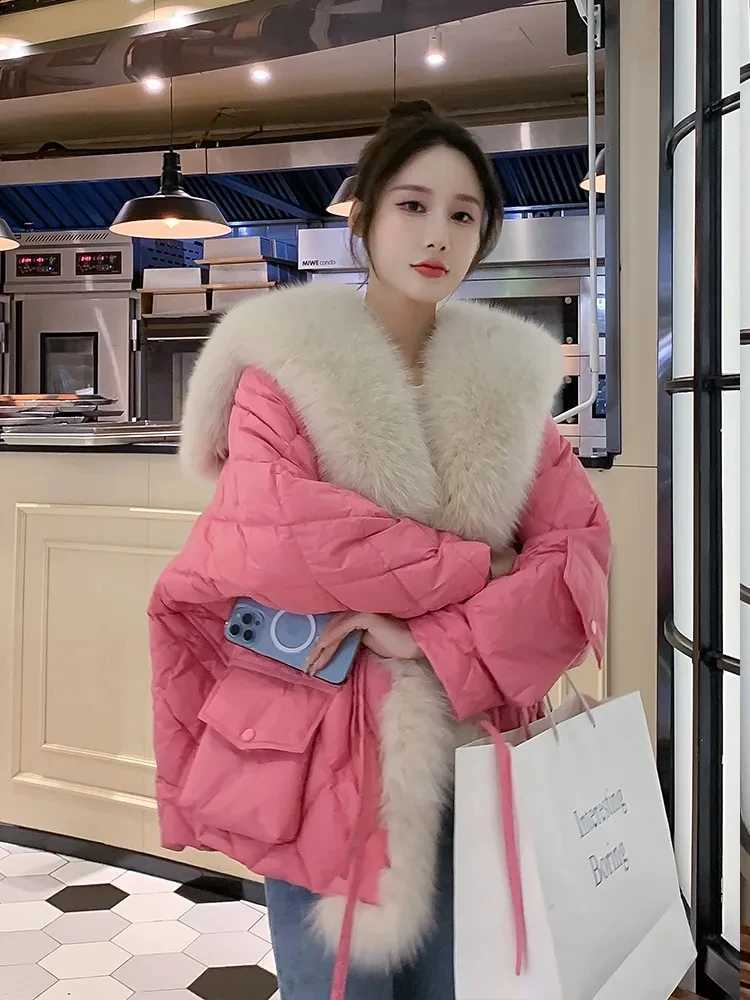 2025 New Women Winter Imitation Fur Navy Collar Glossy Down Padded Jacket Women Long Cotton Coat Winter Warm Thicken Parkas H260917