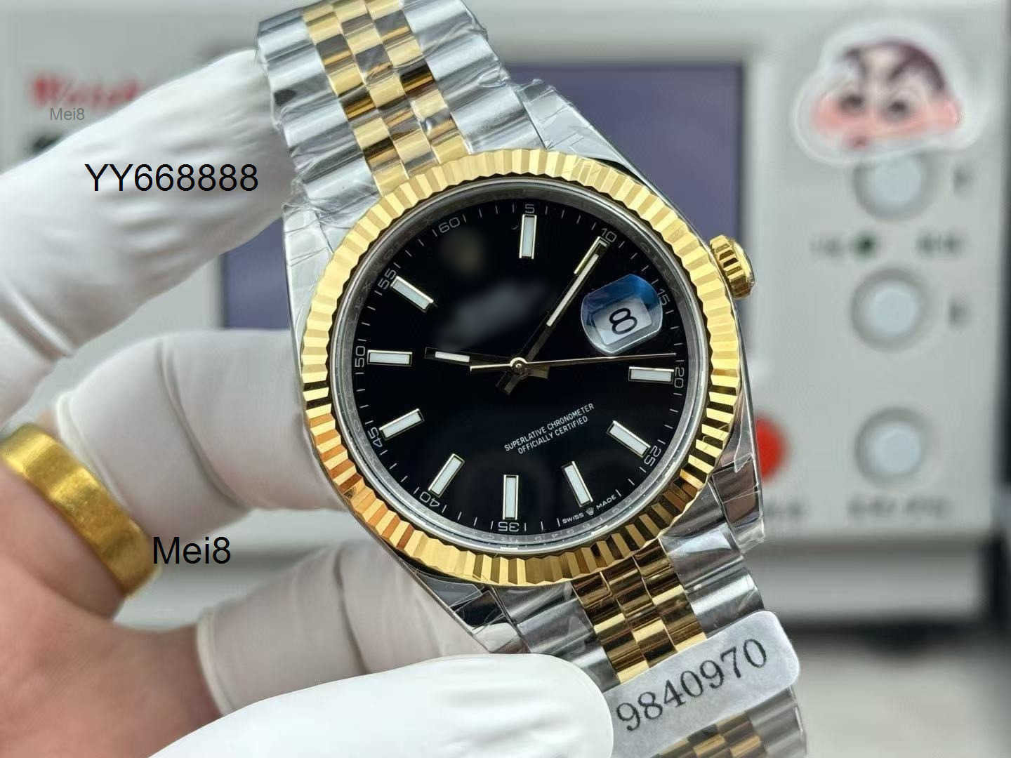 Mens watches high quality BJ Factory Rle Automatic Mechanical watch 41MM 18k gold-plated 904L steel material 3235 blue hairspring movement sapphire
