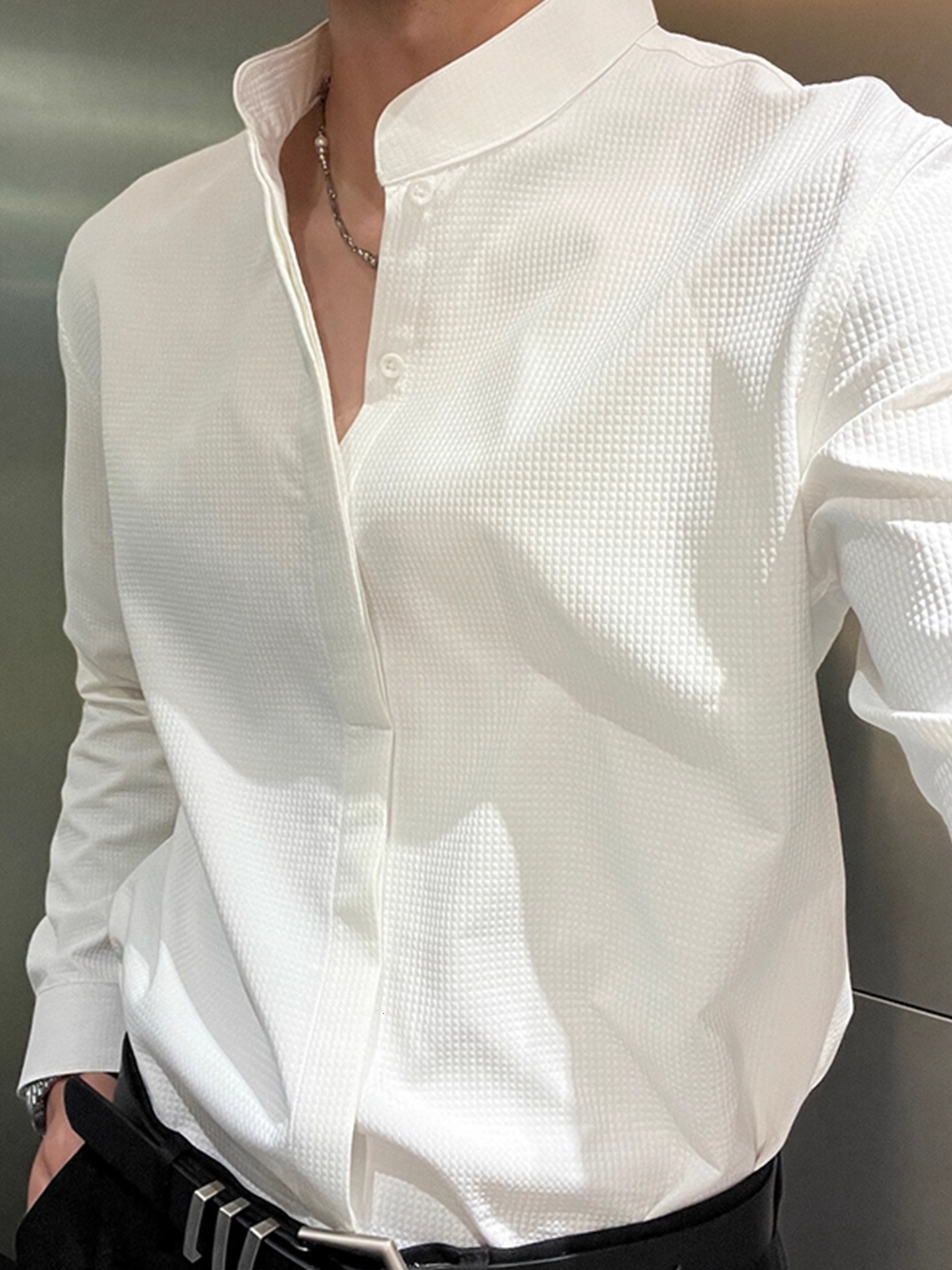 Men's shirt for a sophisticated, mature look in autumn, new Chinese style long-sleeved shirt, versatile high-quality formal white shirt