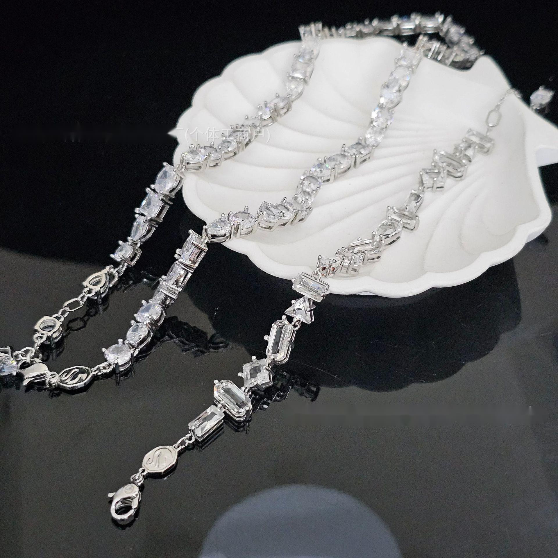 Swan Jewelry Designer Swarovskilyity Swarski Arianna Sawarovski Luxury Bracelet For Woman Luxe Bangle Mesmera White Crystal Bracelet Water Drop Neck