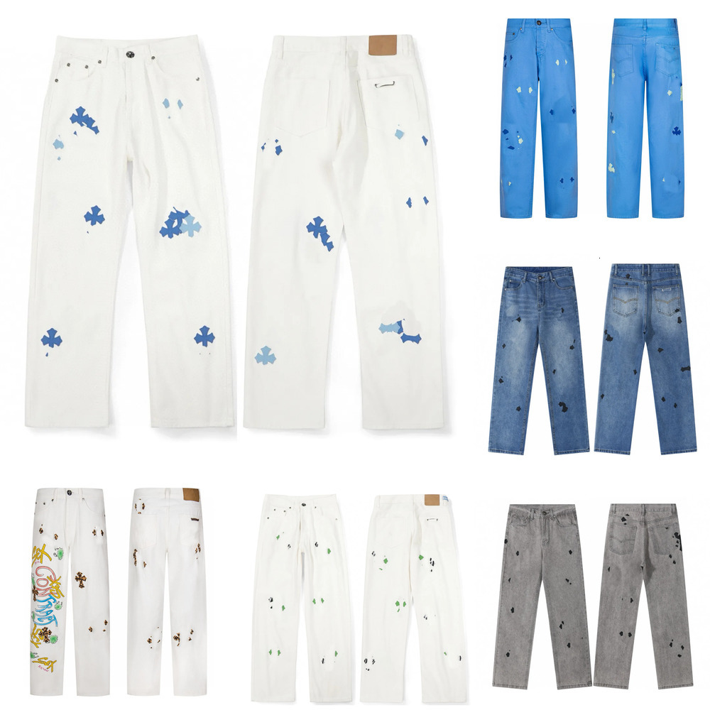 Mens Luxury Jeans Design Denim Casual Flocked Letter Logo Sweatpants Fashion Brand High Street Capris Deinm Mens Jean 28-36
