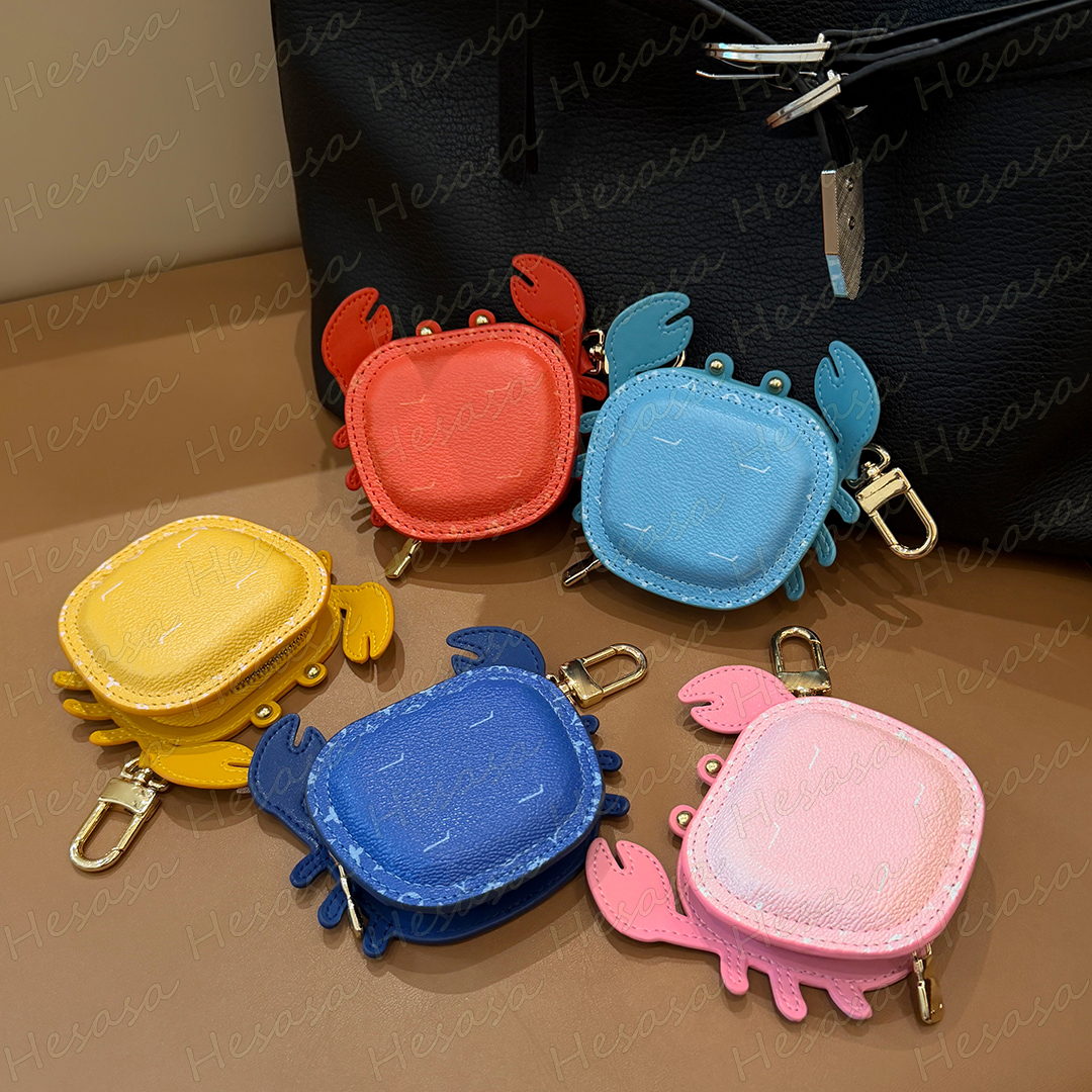 Designer Zipper Crab Earphone Case Universal for Airpods 1 2 3 4 5 Pro Pro2 Pro3 Leather Package Purse Storage Bag Wireless Earbuds Charging House S