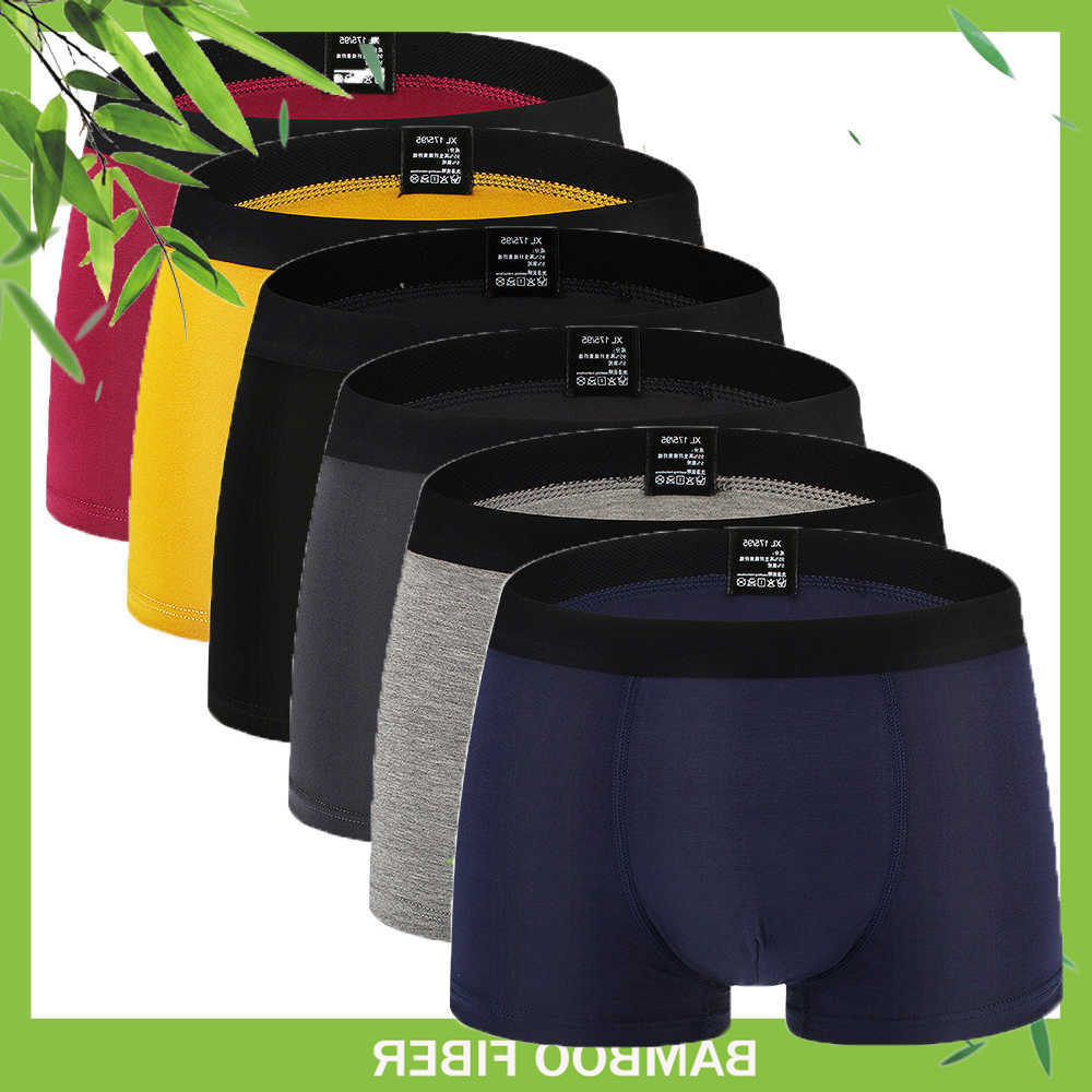 6pcs/Set Black Boxer Men Underpants Underpants Bamboo Mens Boxers Man Breathable Men's Panties Sexy Underwear For Men Gifts Comfortable New D26