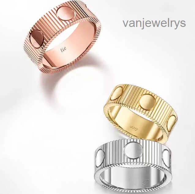 Designer Screw Ring Titanium Steel Luxury Love Design Wedding Band silver jewelry couple diamond rings Silver Rose Gold Gift A2KG