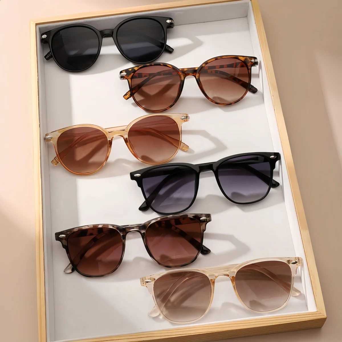 American and 6pcs retro European style unisex fashionable Y2K sunglasses trend versatile summer sun shading UV400 lightweight fr N260814