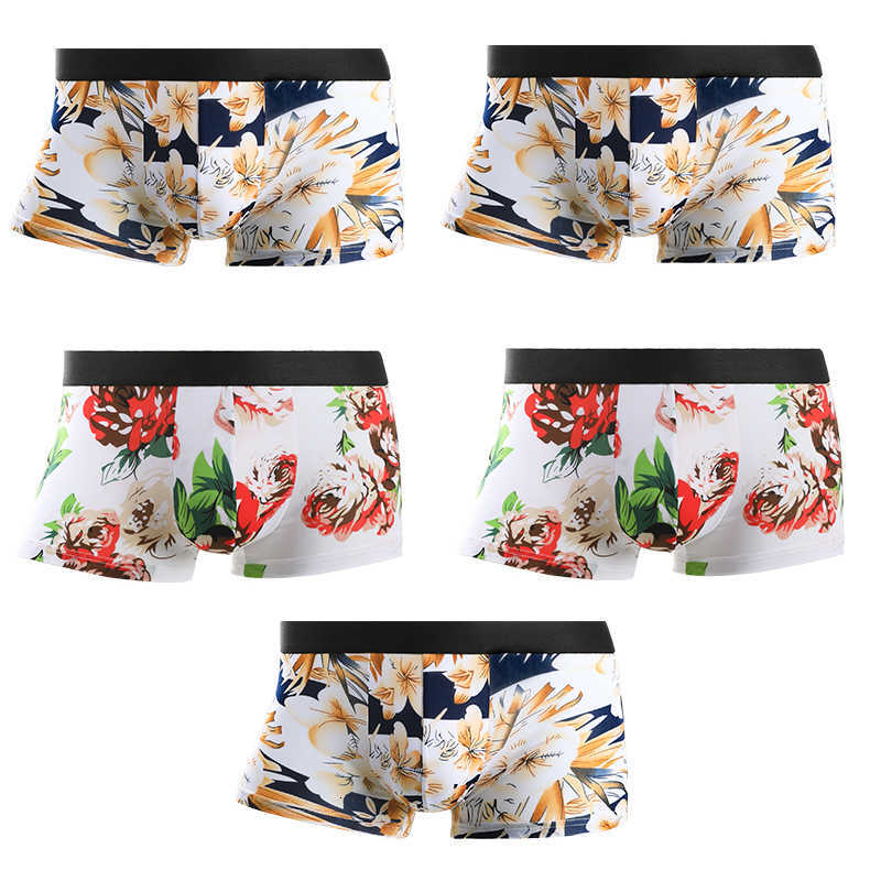 men's Underpants underwear 5PCS Men's briefs ice silk soles four-cornered cuffs men's modal summer thin style breathable D260918