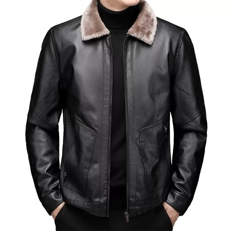 Autumn and Winter Trend Retro Sports Thickened Warm Fur Leather Jacket For Men Loose Comfortable Plus Size High Quality Coat 260917