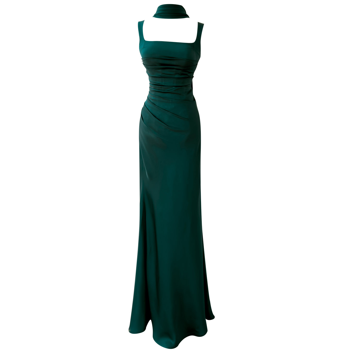 2026 Autumn Green Solid Color Panelled Dress Spaghetti Strap Square Neck Long Maxi Casual Dresses J6S179809 Haute Couture Check Size Chart Please
