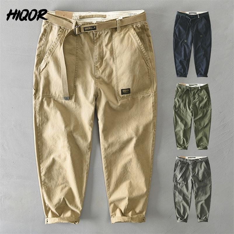 2026 Spring Autumn Cotton Men Cargo Pants Male Casual Loose Pant Man Big Pocket Trouser Fashion Khaki Harajuku Streetwear Male 260917