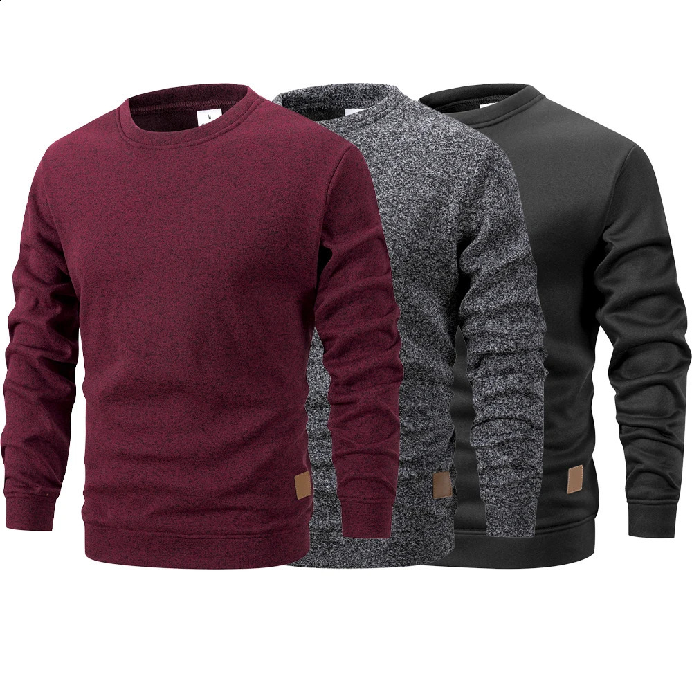Men's Long Sleeve Sweaters Crew Neck Basic Pullover Shirts Autumn Warm Streetwear Outdoor Jogger Casual Loose Sweatshirt Hoody 260917