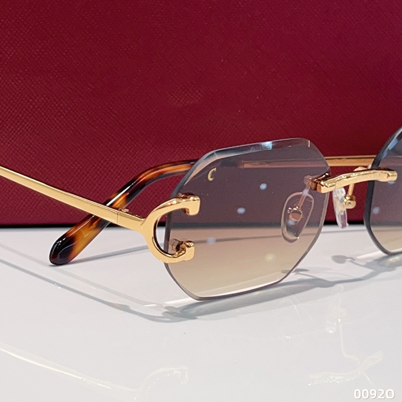 Luxury Designer Style Rimless Sunglasses Gradient Diamond Cut Square Frameless Metal Frame UV400 Unisex with Box Gafas de Sol 0092