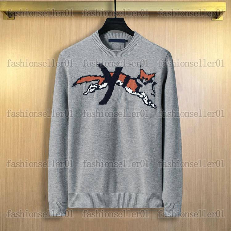 autumn Designer mens sweaters knitwear knit clothing pullover wool casual jacquard classic geometry animal fox sweatshirts woollen woolly jumper 3XL