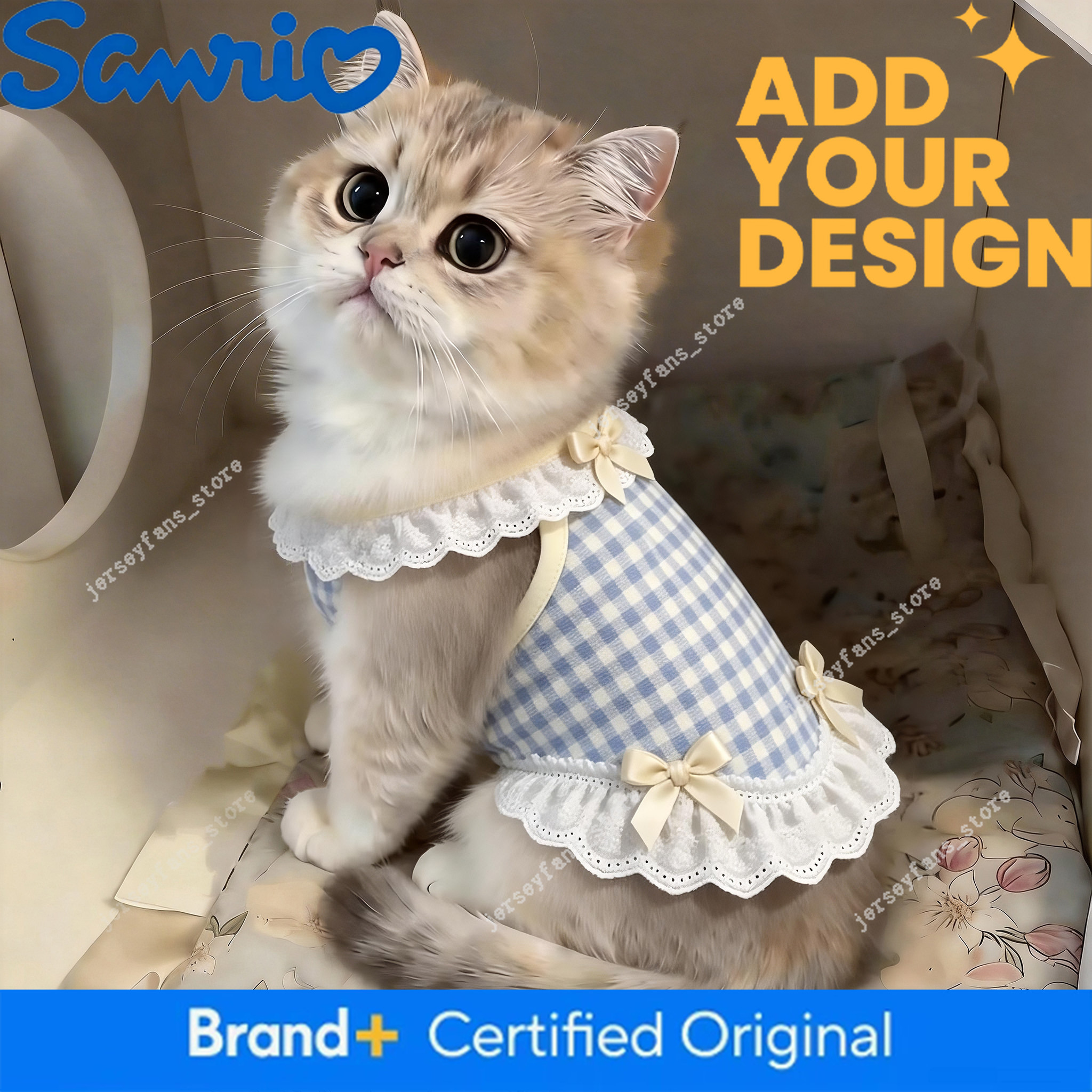 Cat Spring and Summer Thin Anti-Shedding Silver Gradient Ragdoll Dog Clothes Bow Lace Vest c7