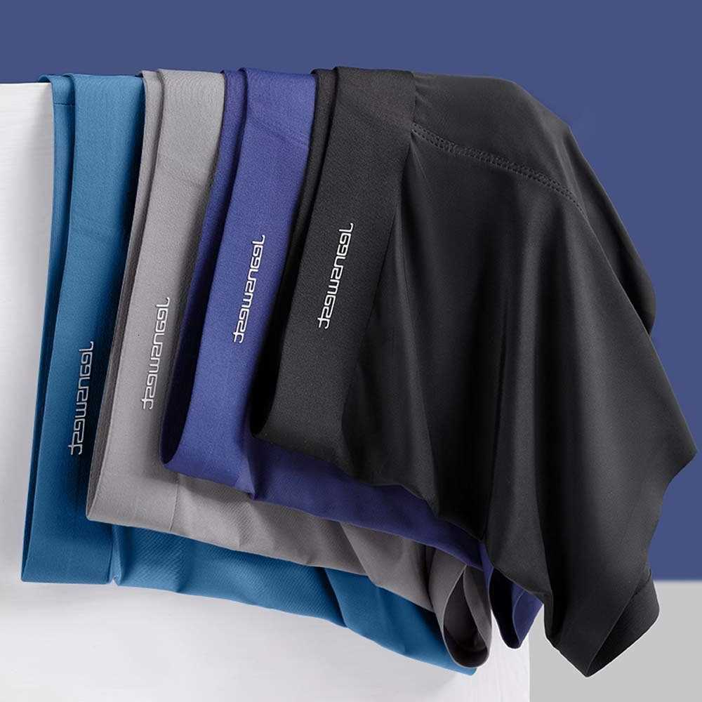 Panties Man Underpants Quick-Dry 4Pcs Ice Silk Men's Briefs Summer Soft Touch Men's Underpants 3D Cutting U Pouch Design Boxers Shorts D26