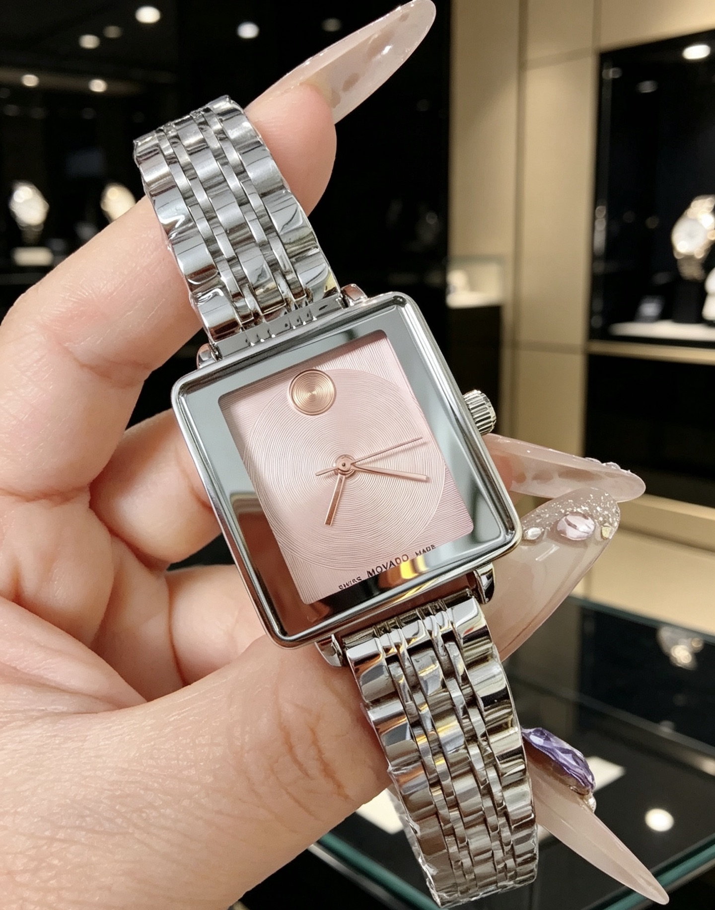 Luxury Womens MOVADOity Square Watch Designer Watches Quartz Movement Steel Bracelet Sapphire Glass Waterproof women Wristwatches #255
