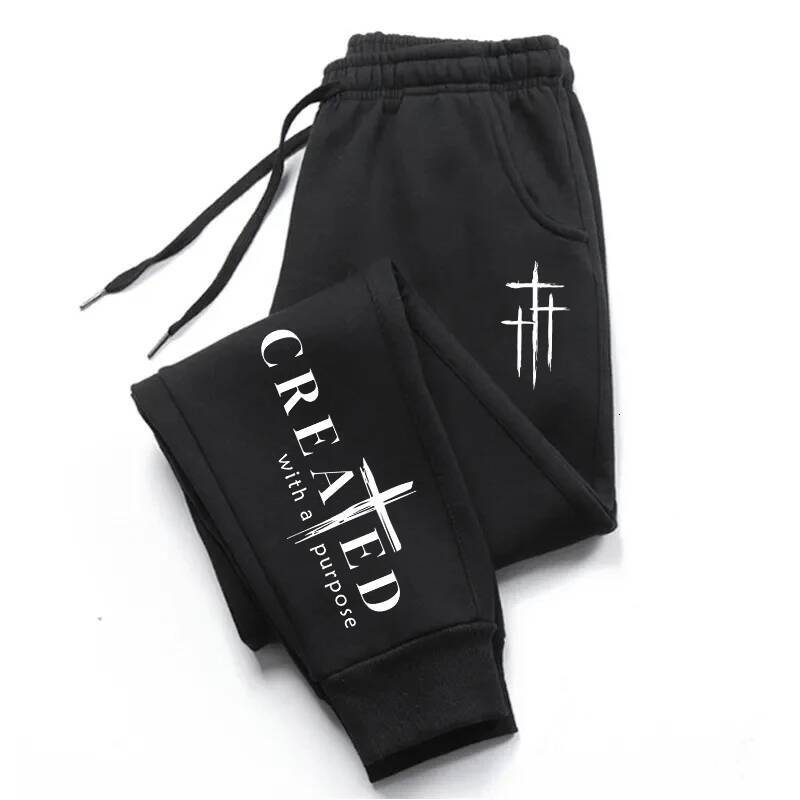 High Quality All Season Daily Casual Sports Fashion Jogger Pants Jesus Cross Printed Trousers 2026 New Arrival Men's Sweatpants 26L0918