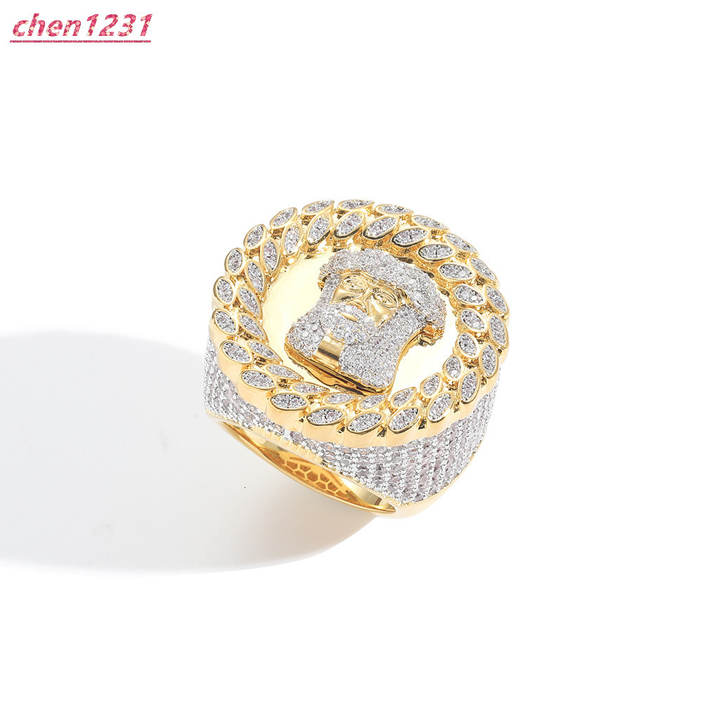 Premium 3D Character Avatar Ring Micro Pave VVS Moissaniteia Exaggerated Big Ring 14K Gold Hip Hop Jewelry for Men Wholesale