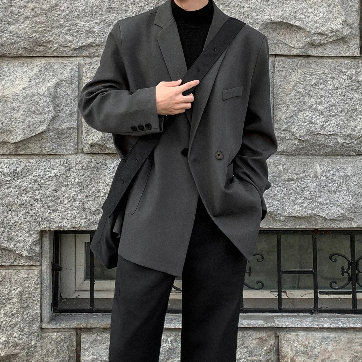 Spring Summer Men Formal Blazers Korean Fashion Loose Casual Dress Jacket Harajuku Social Suit Clothing 260918