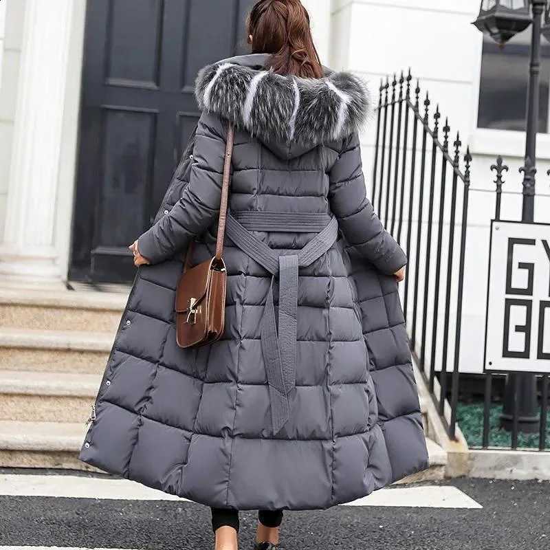 New Winter Long down Cotton Parkas Coat for Women over Knee No Hat Design Regular Thickness Fashionable Ladies' down Jacket H260917